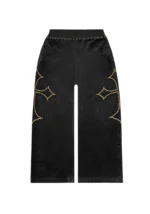 Rebel Studded Velour Sweatpants Black
