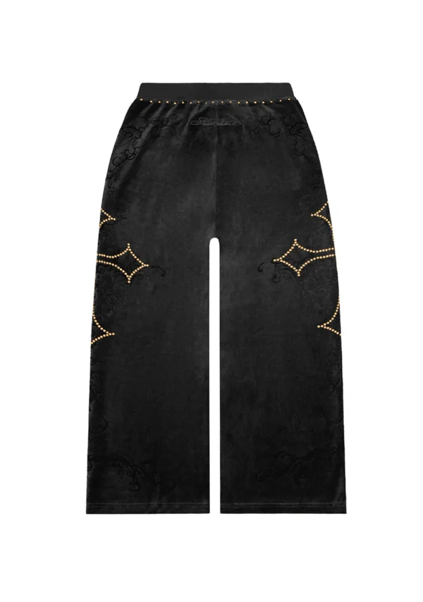 Rebel Studded Velour Sweatpants Black-5