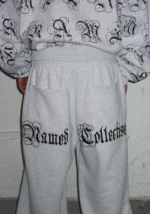 Signature Oversized Sweatpants Grey Marl-2