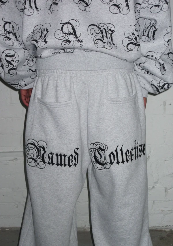 Signature Oversized Sweatpants Grey Marl-2