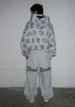 Signature Oversized Sweatpants Grey Marl-4