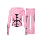 Sinner Lace Cut Out Sculpt Stretch Tracksuit Baby Pink