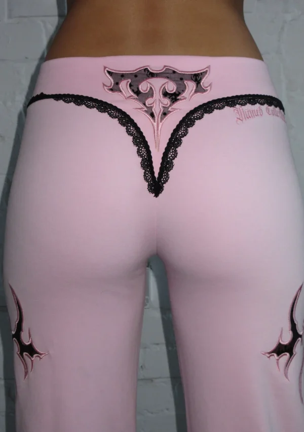 Sinner Lace Cut Out Sculpt Stretch Tracksuit Baby Pink-5