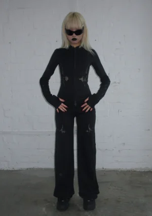 Sinner Lace Cut Out Sculpt Stretch Tracksuit Black-1Sinner Lace Cut Out Sculpt Stretch Tracksuit Black-1