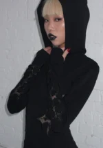 Sinner Lace Cut Out Sculpt Stretch Tracksuit Black-4
