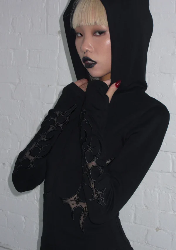 Sinner Lace Cut Out Sculpt Stretch Tracksuit Black-4