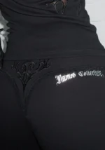 Sinner Lace Cut Out Sculpt Stretch Tracksuit Black-5