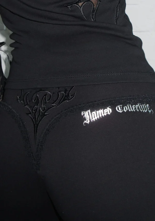 Sinner Lace Cut Out Sculpt Stretch Tracksuit Black-5