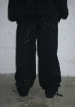Sinner Studded Oversized Sweatpants Black Vintage Wash-3