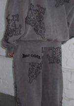 Sinner Studded Oversized Sweatpants Grey Vintage Wash-2