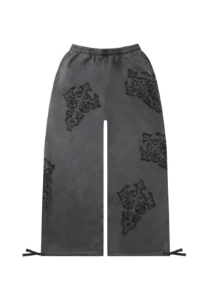 Sinner Studded Oversized Sweatpants Grey Vintage Wash