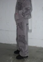 Sinner Studded Oversized Sweatpants Grey Vintage Wash-4