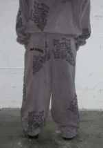 Sinner Studded Oversized Sweatpants Grey Vintage Wash-5