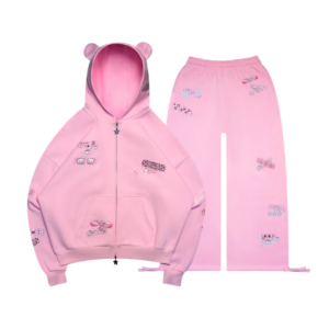 Stitch Teddy ZIP Tracksuit Baby Pink