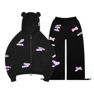 Stitch Teddy ZIP Tracksuit Black