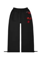 Tease Rhinestone Kiss Oversized Sweatpants Black-6