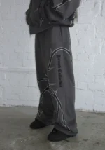Thorn Rhinestone Sweatpants Charcoal-4