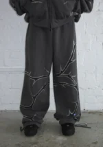 Thorn Rhinestone Sweatpants Charcoal2