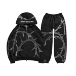 Thorn Rhinestone ZIP Tracksuit Black