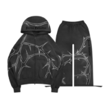 Thorn Rhinestone ZIP Tracksuit Charcoal