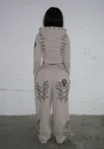Vendetta Lace Up Oversized Sweatpants Bone-4
