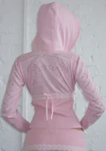 Whisper Ribbon Pointelle Sculpt Tracksuit Baby Pink-4