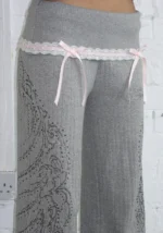 Whisper Ribbon Pointelle Sculpt Tracksuit Grey Marl-4