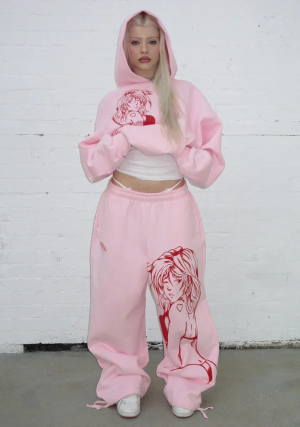 X-rated Oversized Sweatpants Baby Pink-1