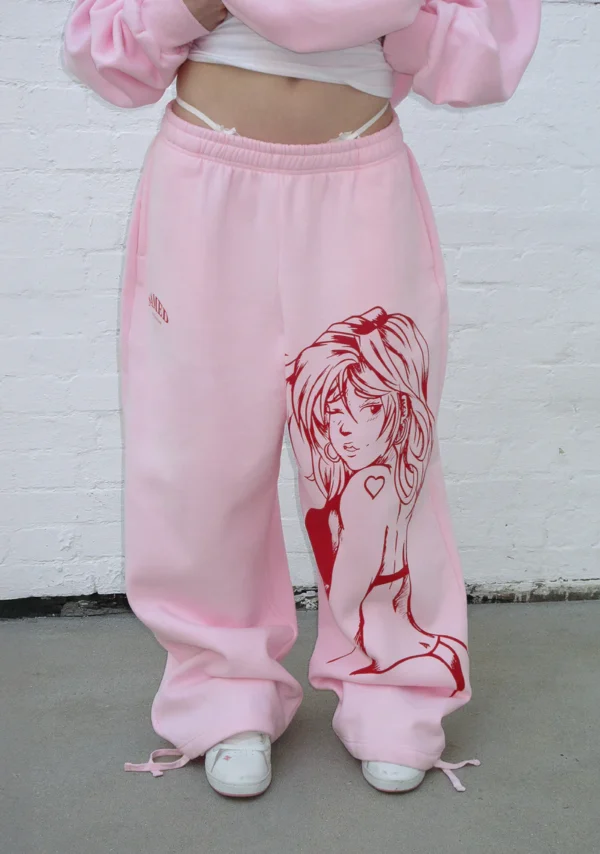 X-rated Oversized Sweatpants Baby Pink-3